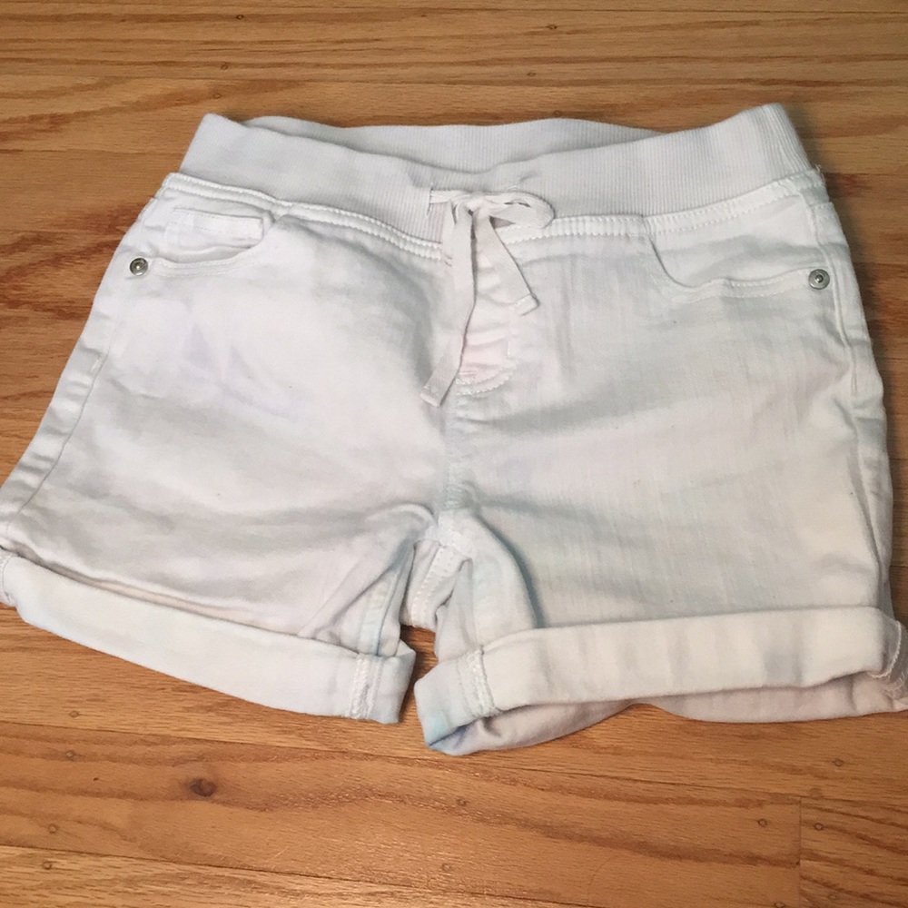 Girls White Shorts with Elastic Waistband